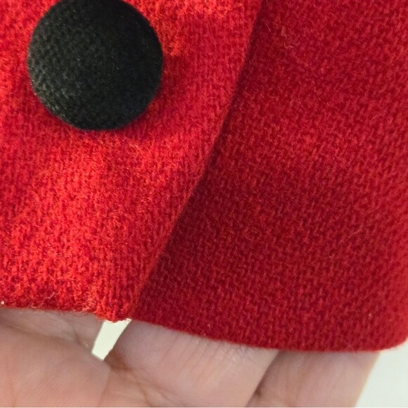 Vintage Koret Petites Women's Red w/Black Velvet Collar Wool Blazer Size 12 - Picture 9 of 14